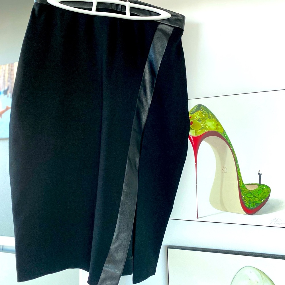 Jacob Pencil Skirt w Faux Leather Detail
